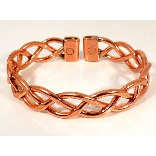 Ladies Heavy Lace Design Magnetic Copper Bracelet-1