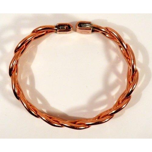 Ladies Heavy Lace Design Magnetic Copper Bracelet-3