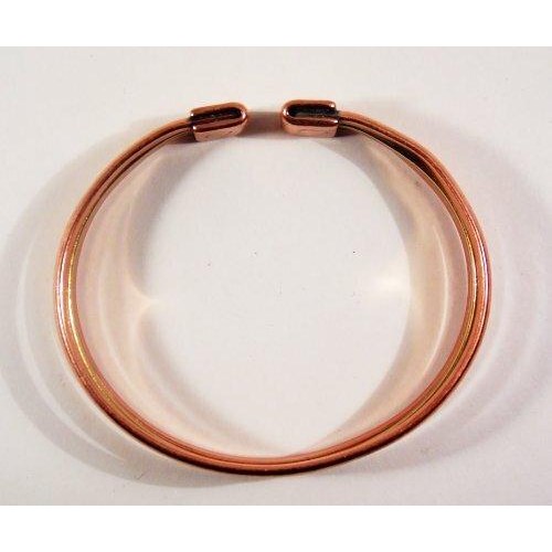 Magnetic Copper & Brass Triple Bracelet with Etched-on Lines finish magnetic copper ring set-5