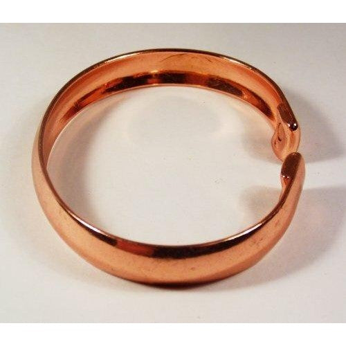 Unisex Plain Band Magnetic Copper Bracelet and a lined designed Magnetic Copper Ring Set-7