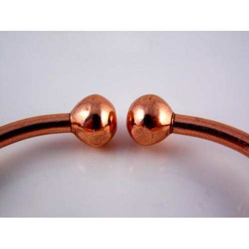 Unisex Magnetic Copper & Brass Torque Bracelet and smooth finish magnetic copper ring set-3