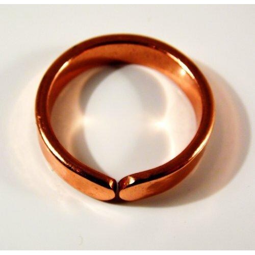 Unisex Magnetic Copper & Brass Torque Bracelet and smooth finish magnetic copper ring set-5