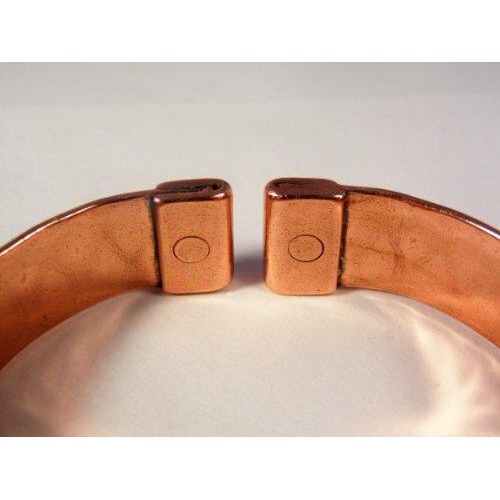 Unisex Magnetic Brass Celtic Lace Design on Copper Band Bracelet with Etched-on Lines Magnetic Copper Ring Gift Set-5