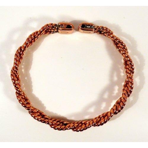 Ladies Lace Design Magnetic Copper Bracelet and ring with etched Lines Effect Magnetic Copper Ring Set-7