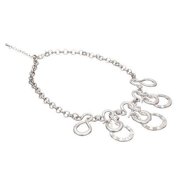 Large abstract swirl design necklace-0