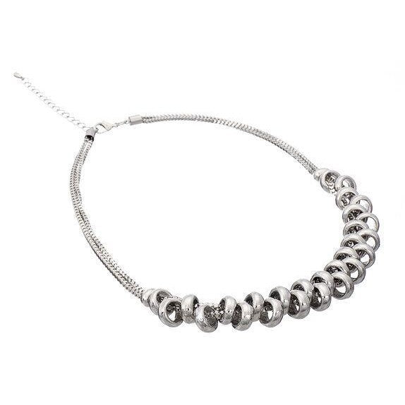 Heavy Contemporary polished circle design necklace-0