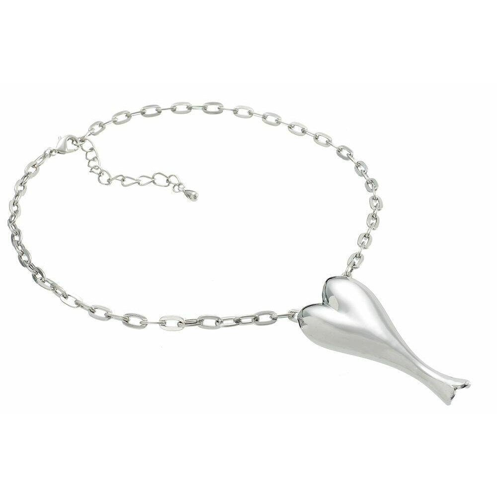 Contemporary heart pendant in a polished finish.-0