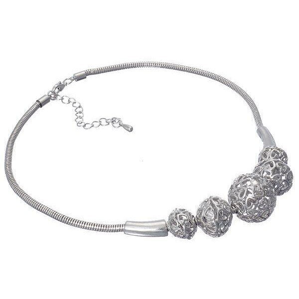 Designer inspired floating metal heart globes on a snake chain.-0