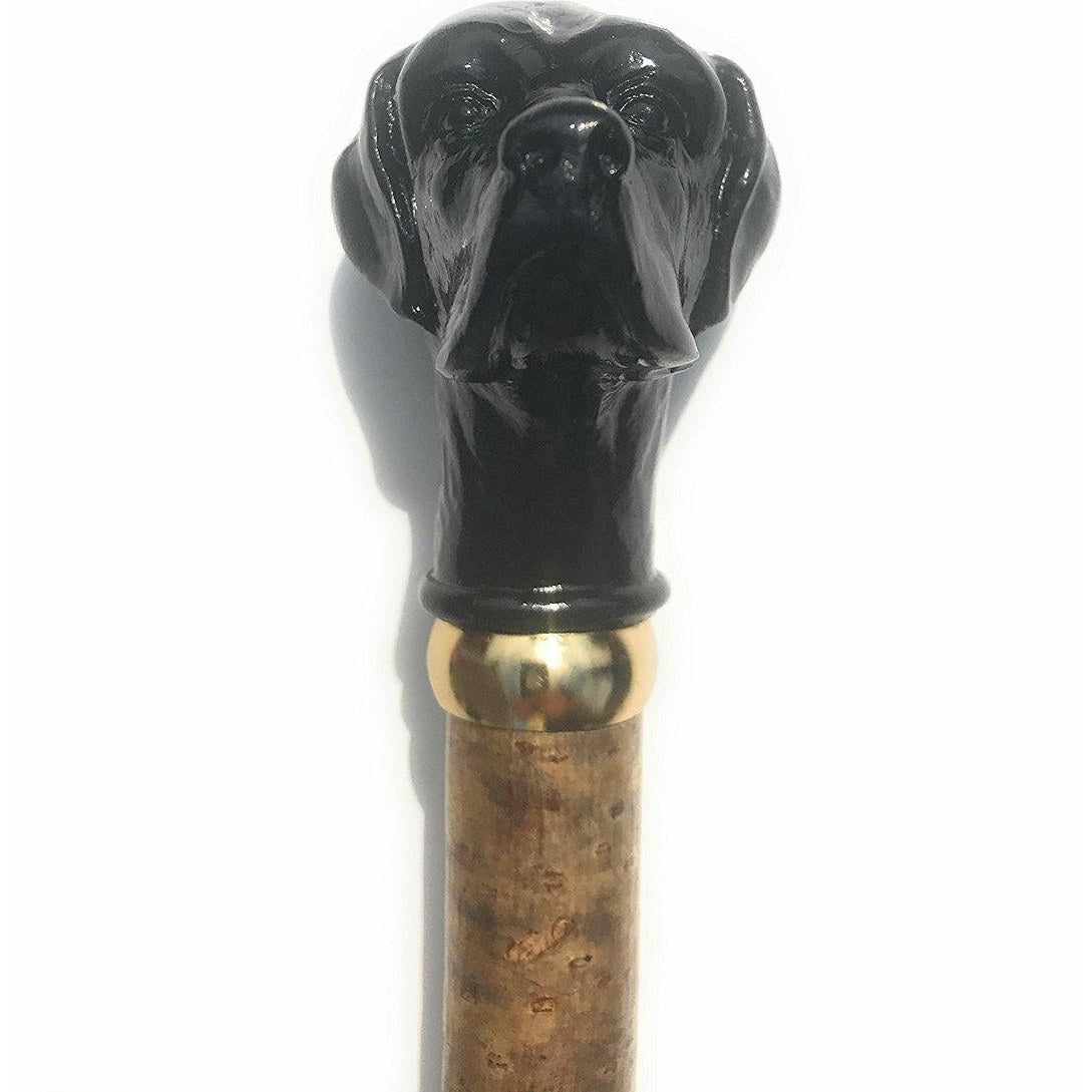 Black Labrador Golden Retriever Dog Head long Trekking Hiking Pole-0