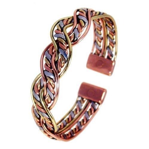 Unisex Magnetic Three Colour Twist Bracelet MCB017-0