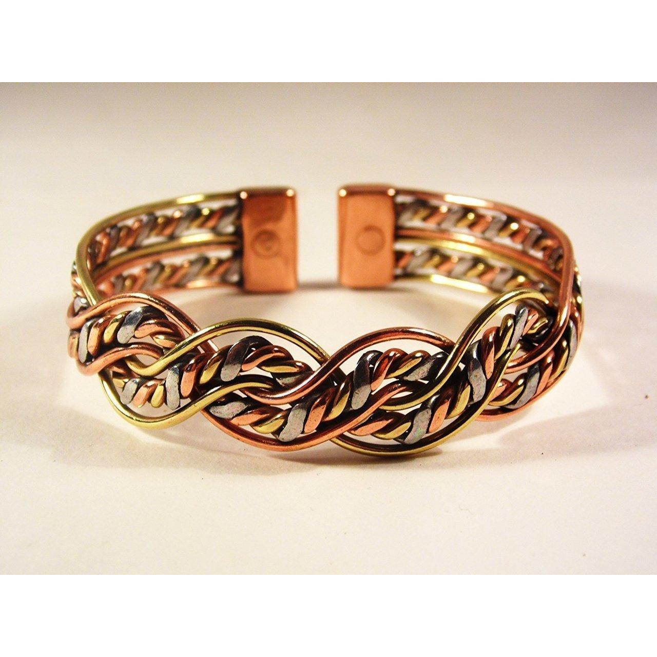 Unisex Magnetic Three Colour Twist Bracelet MCB017-2