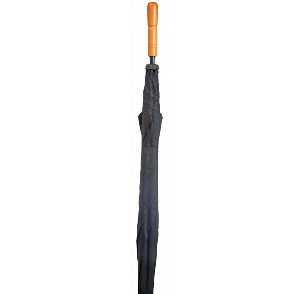 The Online Bazaar Large Black Golf Umbrella with Wooden Handle and Steel Ribs-1