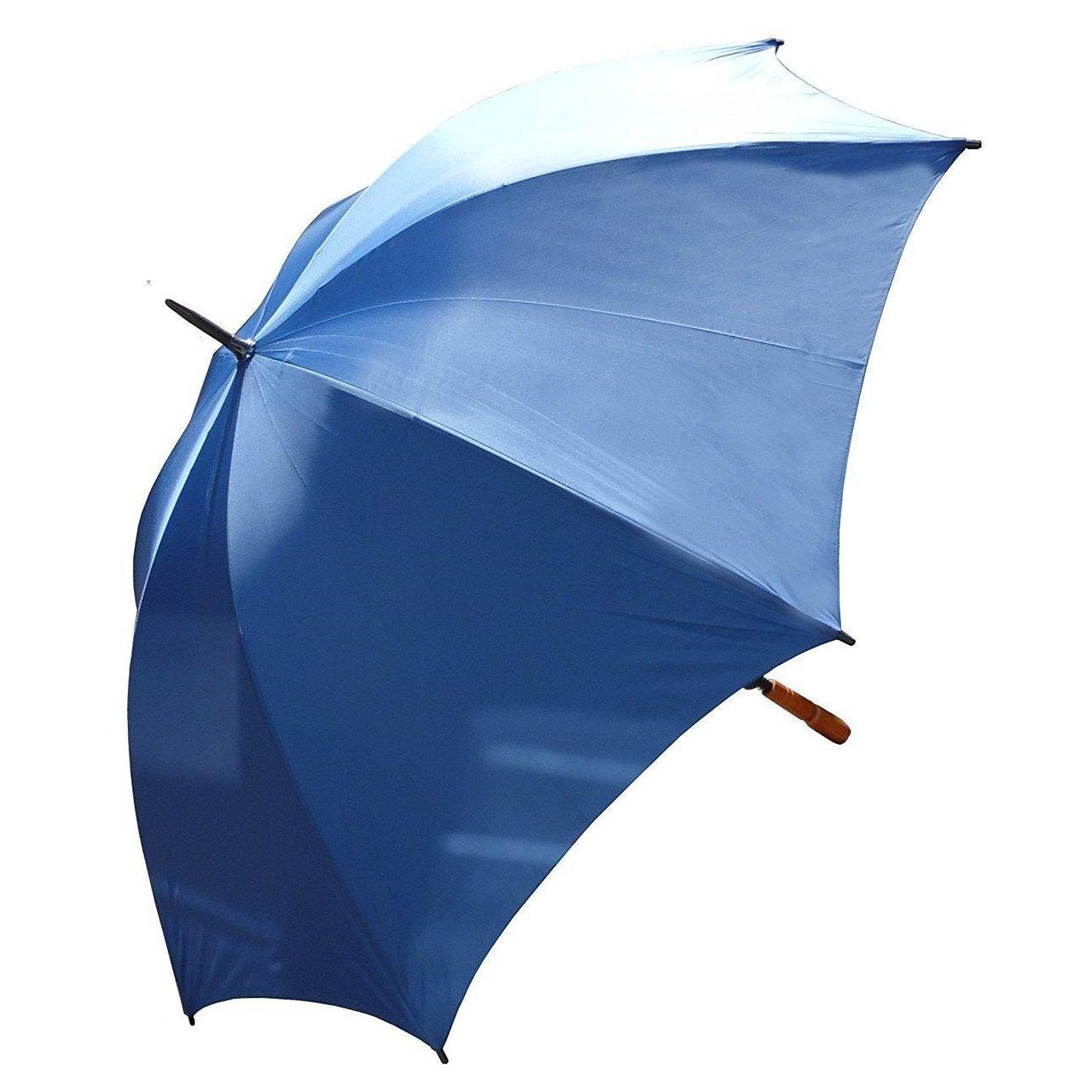 The Online Bazaar Large Navy Blue Golf Umbrella with Wooden Handle and Steel Ribs-0