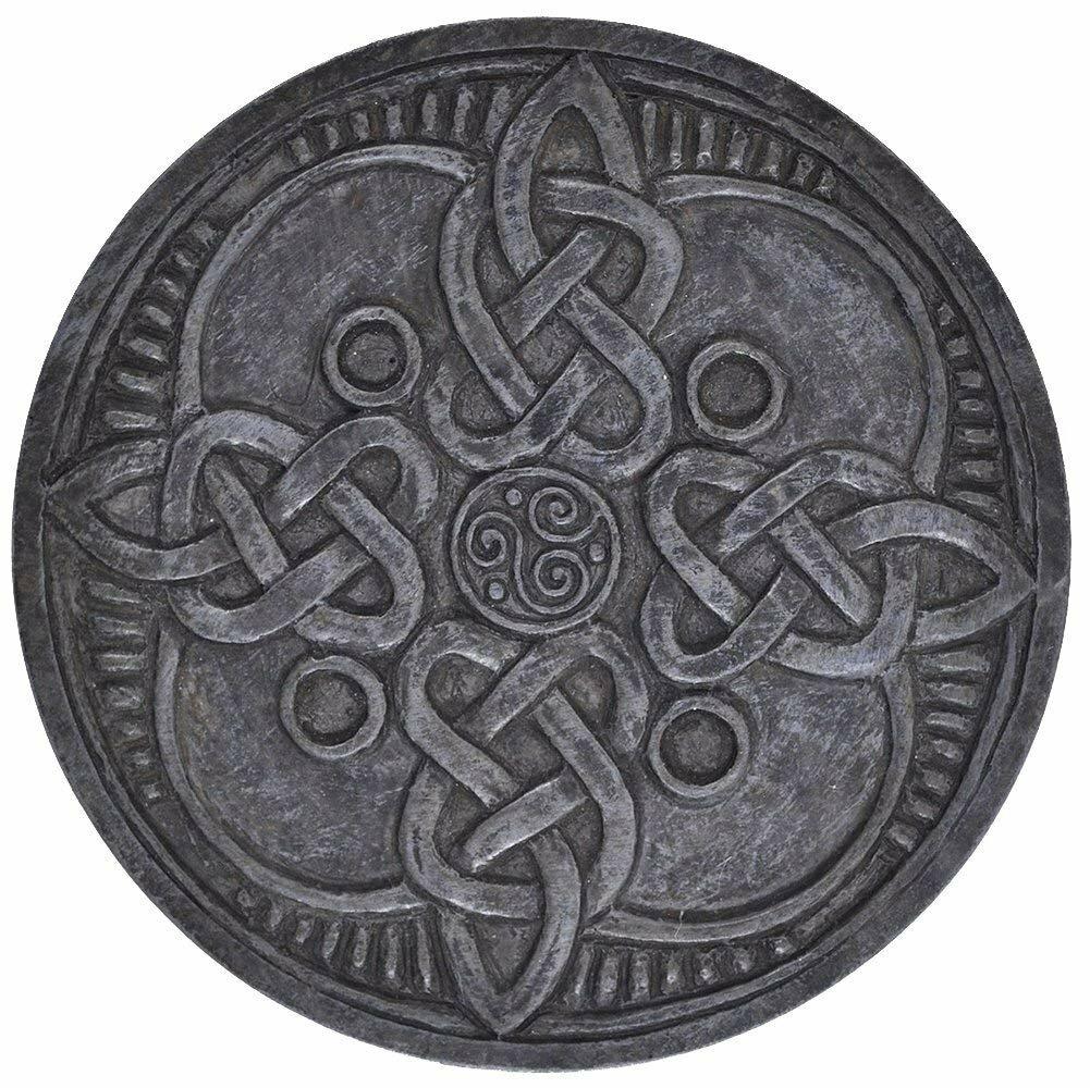 Set of Six Hand Painted Round Celtic Design Table Or Desk Coasters-1
