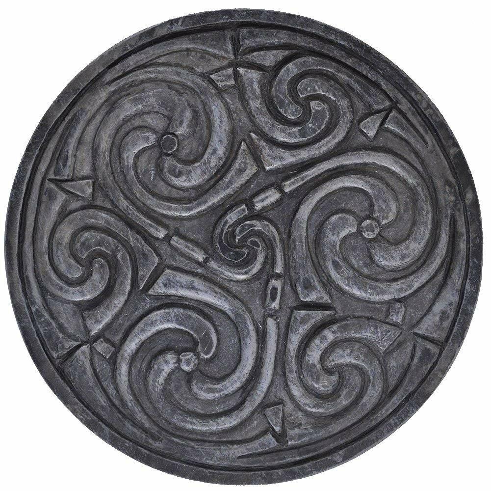 Set of Six Hand Painted Round Celtic Design Table Or Desk Coasters-6