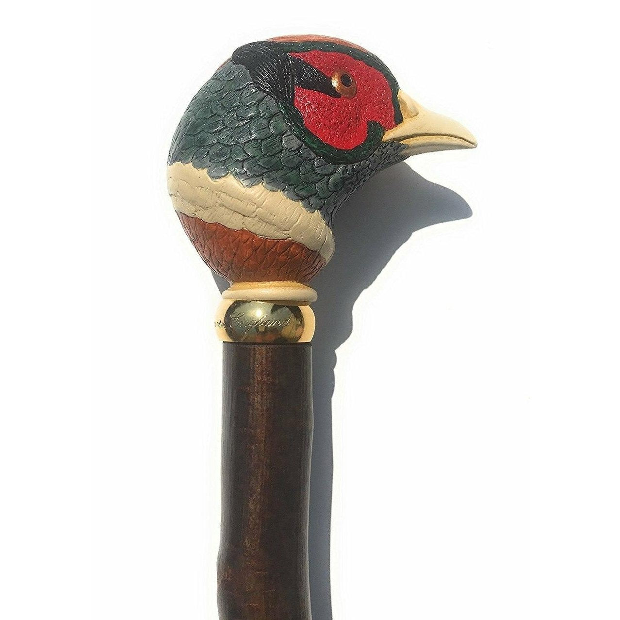 Hand Painted pheasant/Game Head Long Trekking/Hiking Pole-0