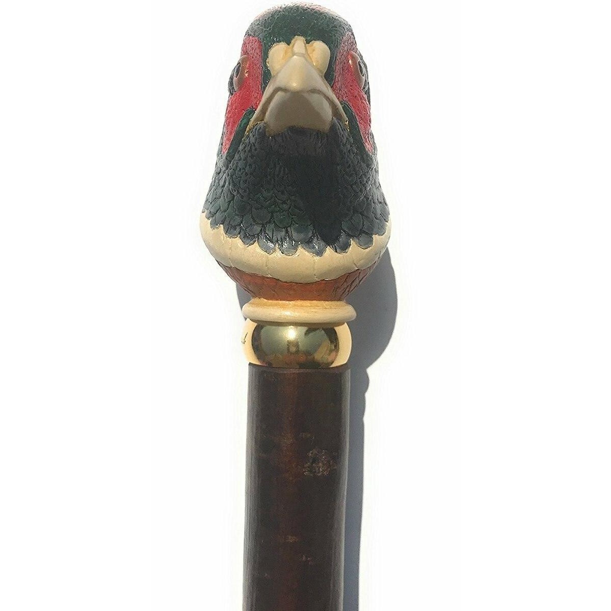 Hand Painted pheasant/Game Head Long Trekking/Hiking Pole-1