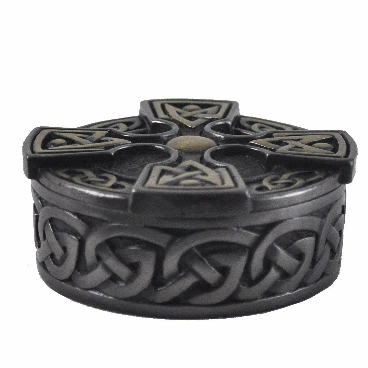 The Online Bazzar Hand Painted Celtic Design Cross Trinket Box-1