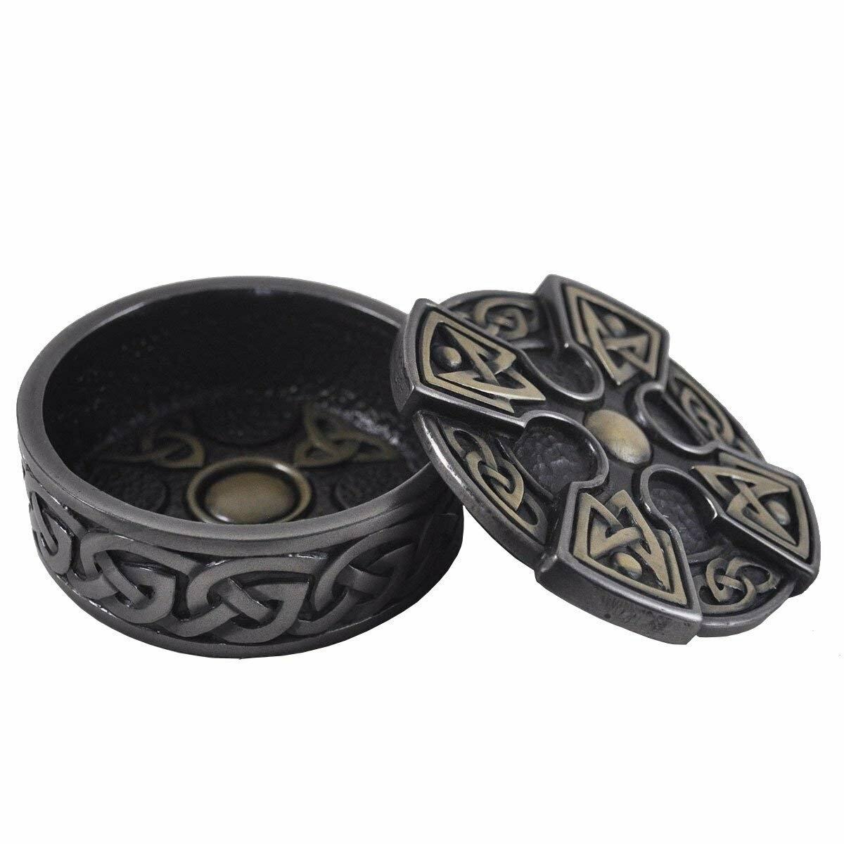 The Online Bazzar Hand Painted Celtic Design Cross Trinket Box-2