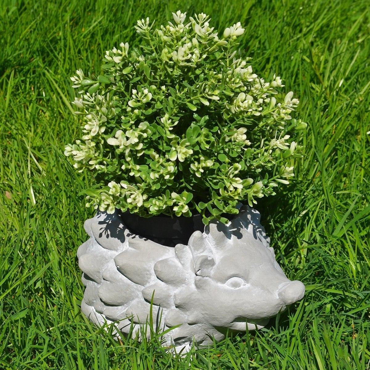 The Online Bazaar A happy hedgehog garden planter/Ornamental planter/Flower pot-2