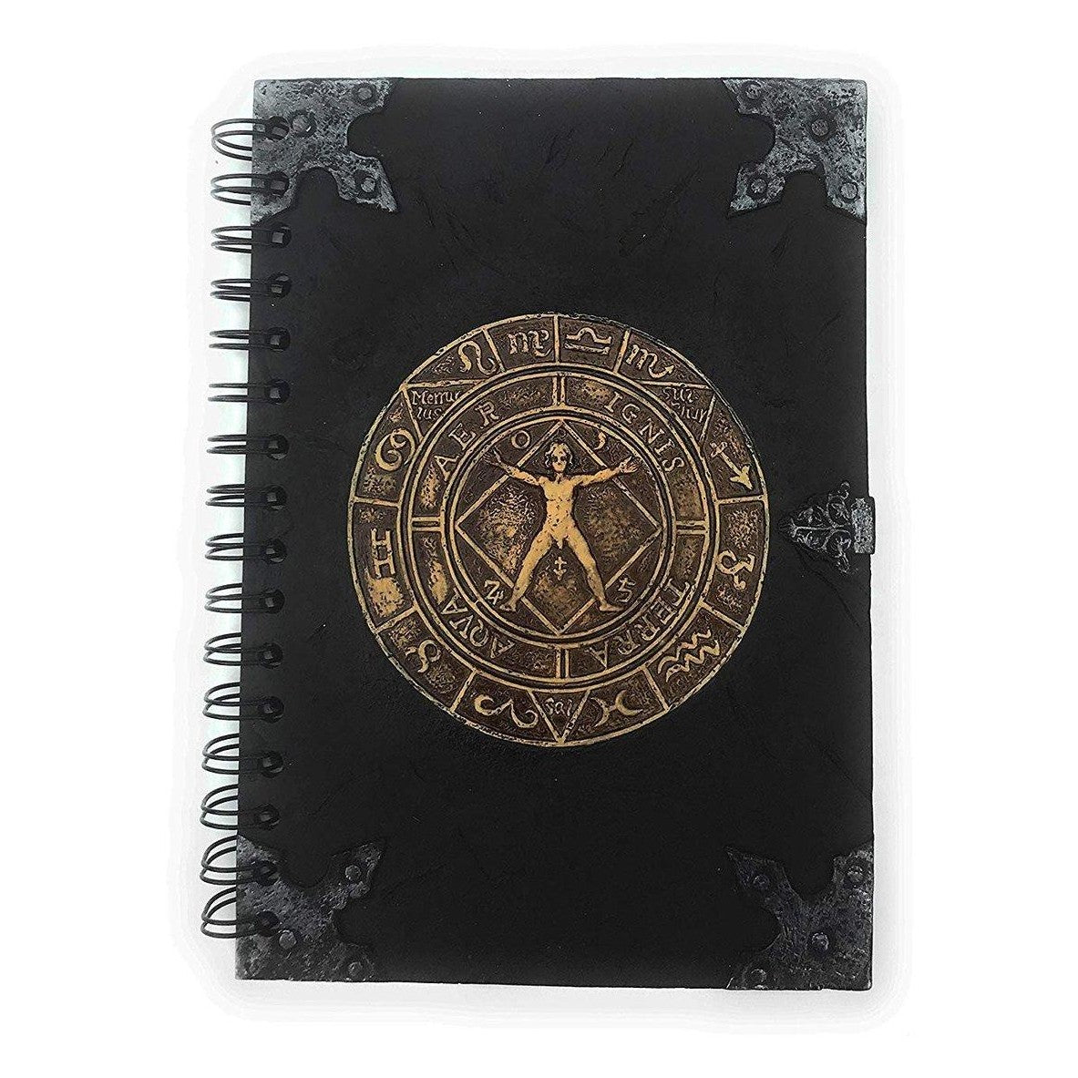 Hand Painted Hard Resin Leonardo Da Vinci Vitruvian Man Notebook Diary-0