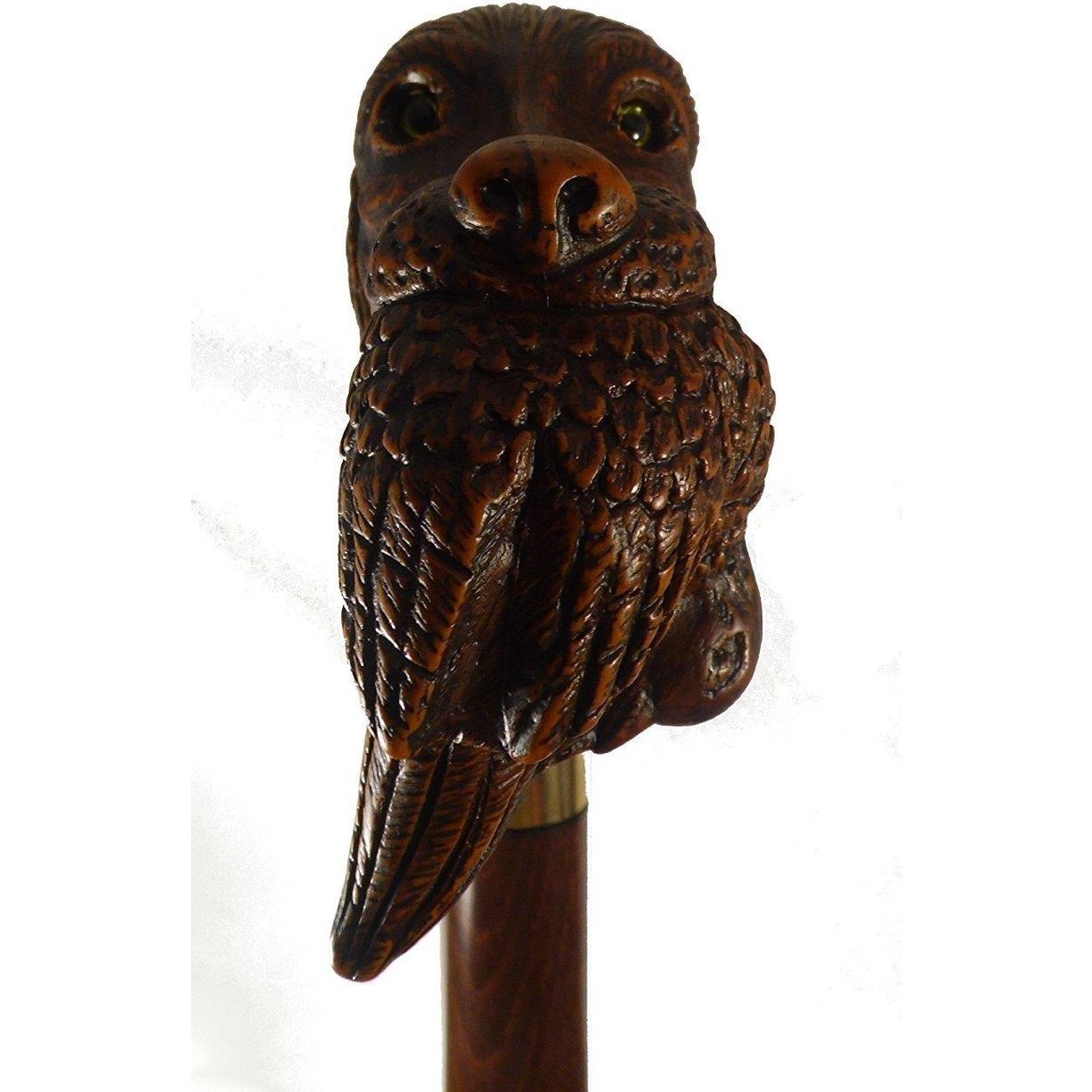 Brown Gundog with Game Hardwood Stick for Hiking Trekking with Free Black Wrist Loop-2