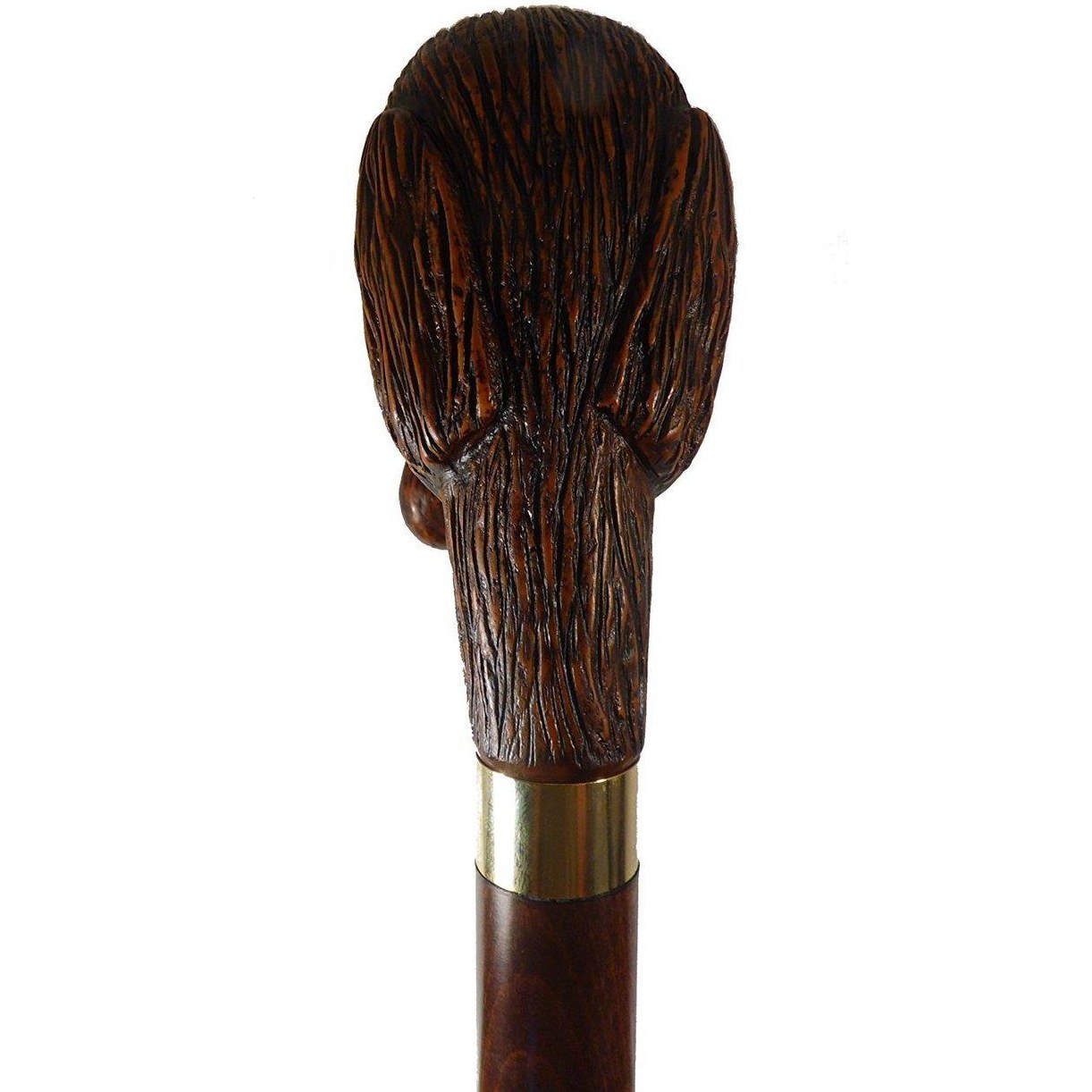 Brown Gundog with Game Hardwood Stick for Hiking Trekking with Free Black Wrist Loop-4