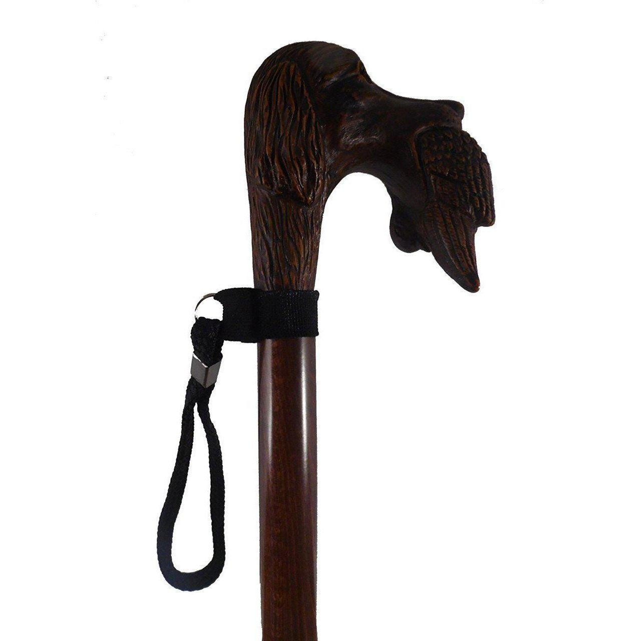 Brown Gundog with Game Hardwood Stick for Hiking Trekking with Free Black Wrist Loop-6
