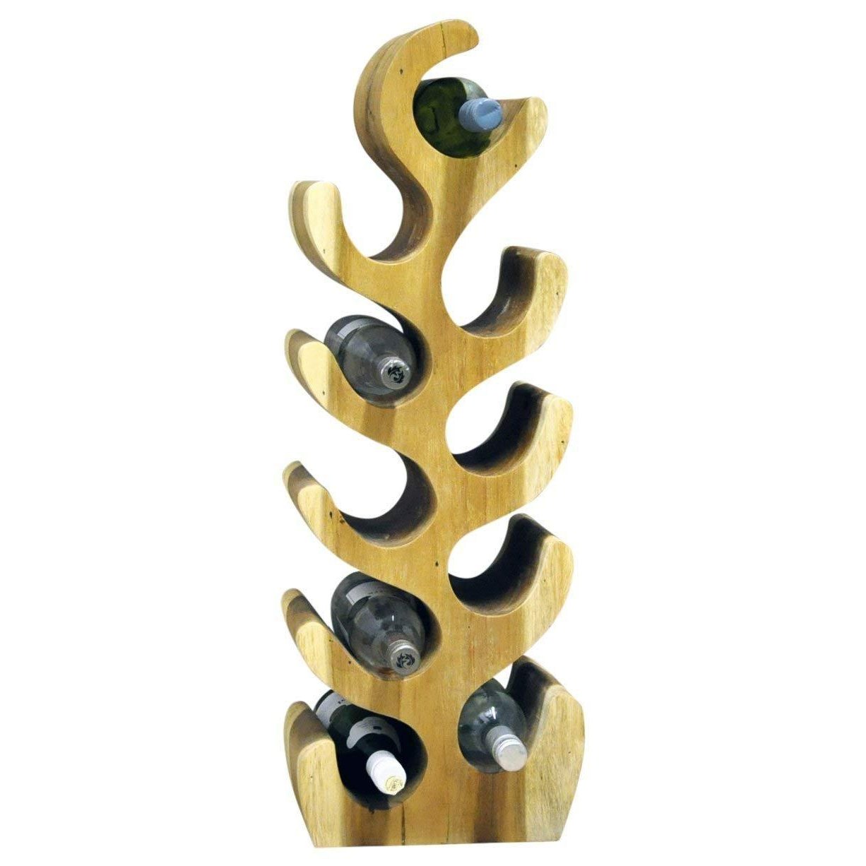 Handmade Solid Wood Tree Design 12 Bottle Wine Rack-0