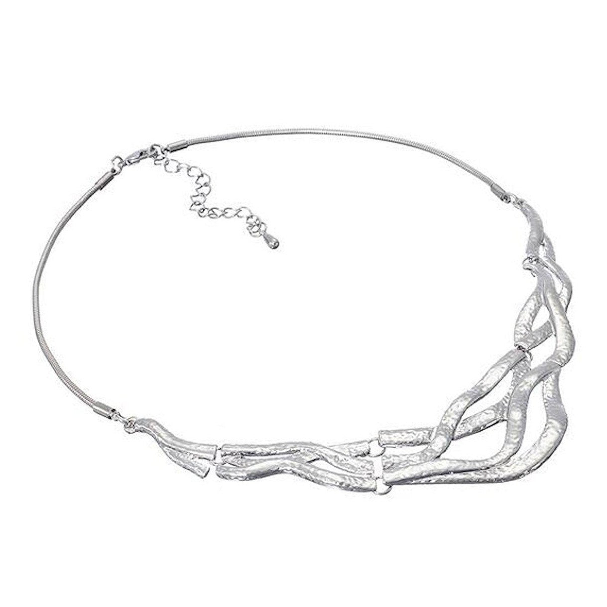 Textured, tribal inspired necklace on a snake chain.-0