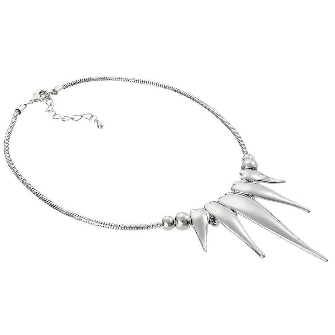 Polished, heart necklace in a contemporary design on a thick snake chain.-0