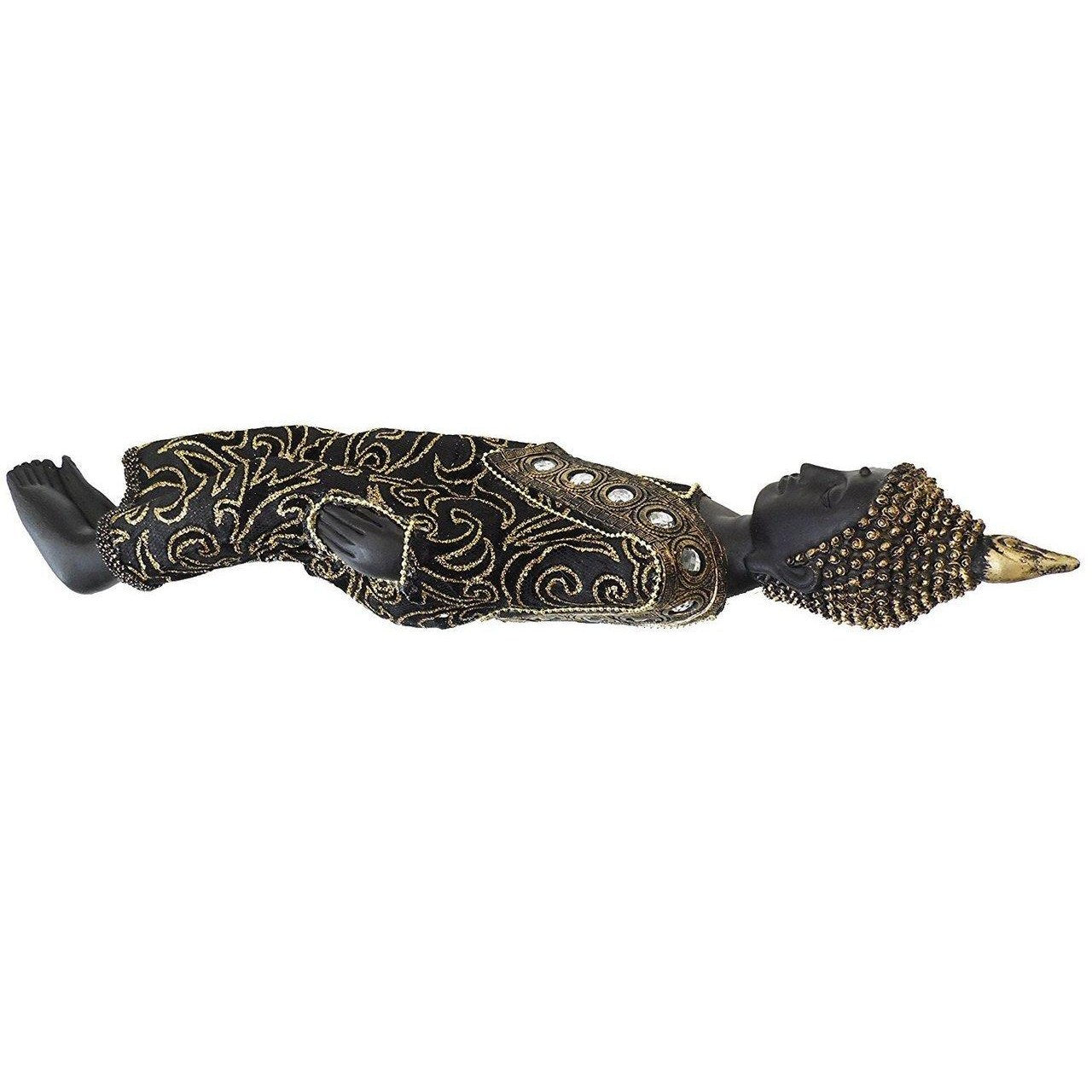 The Online Bazaar Lying down sleeping hand painted Buddha Statue.-2
