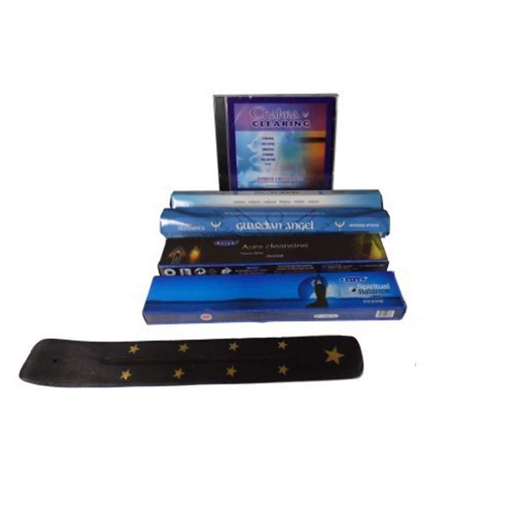 MEDITATION SET-Guided Chakra Clearing Meditation CD, various incenses and ash catcher for beginner to more experienced.-1