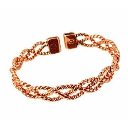 Ladies Lace Design Magnetic Copper Bracelet and Smooth Finish Magnetic Ring Set-5
