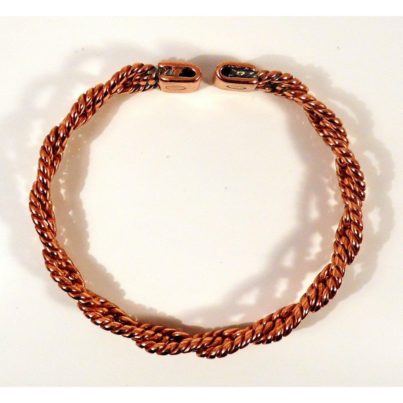 Ladies Lace Design Magnetic Copper Bracelet and Smooth Finish Magnetic Ring Set-10