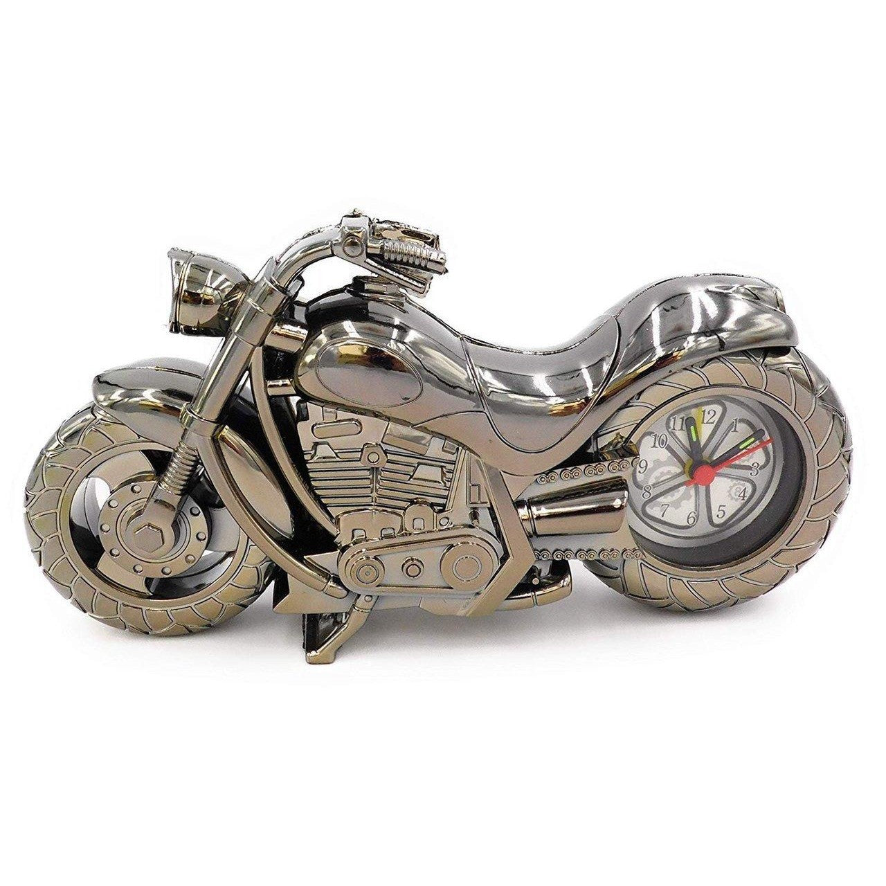 Metal Effect Motorbike Quartz Alarm Clock-0