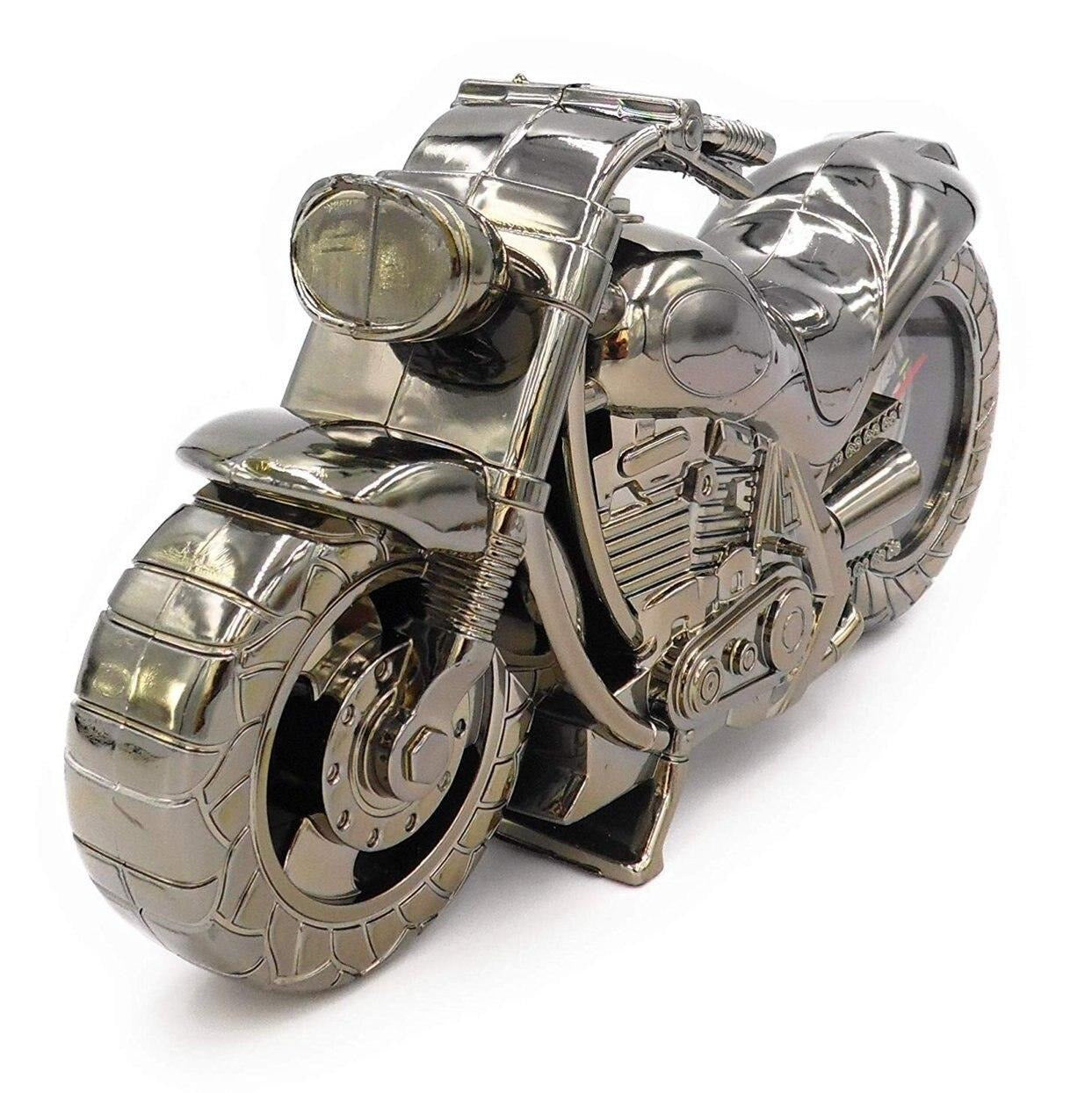 Metal Effect Motorbike Quartz Alarm Clock-1