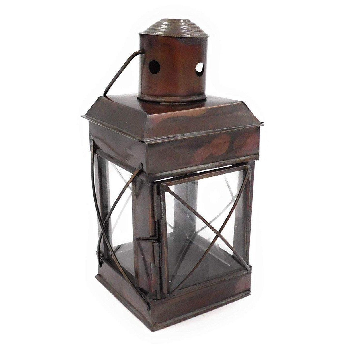 Metal Miner/ships lantern t-light holder for indoor or outdoor use.-0
