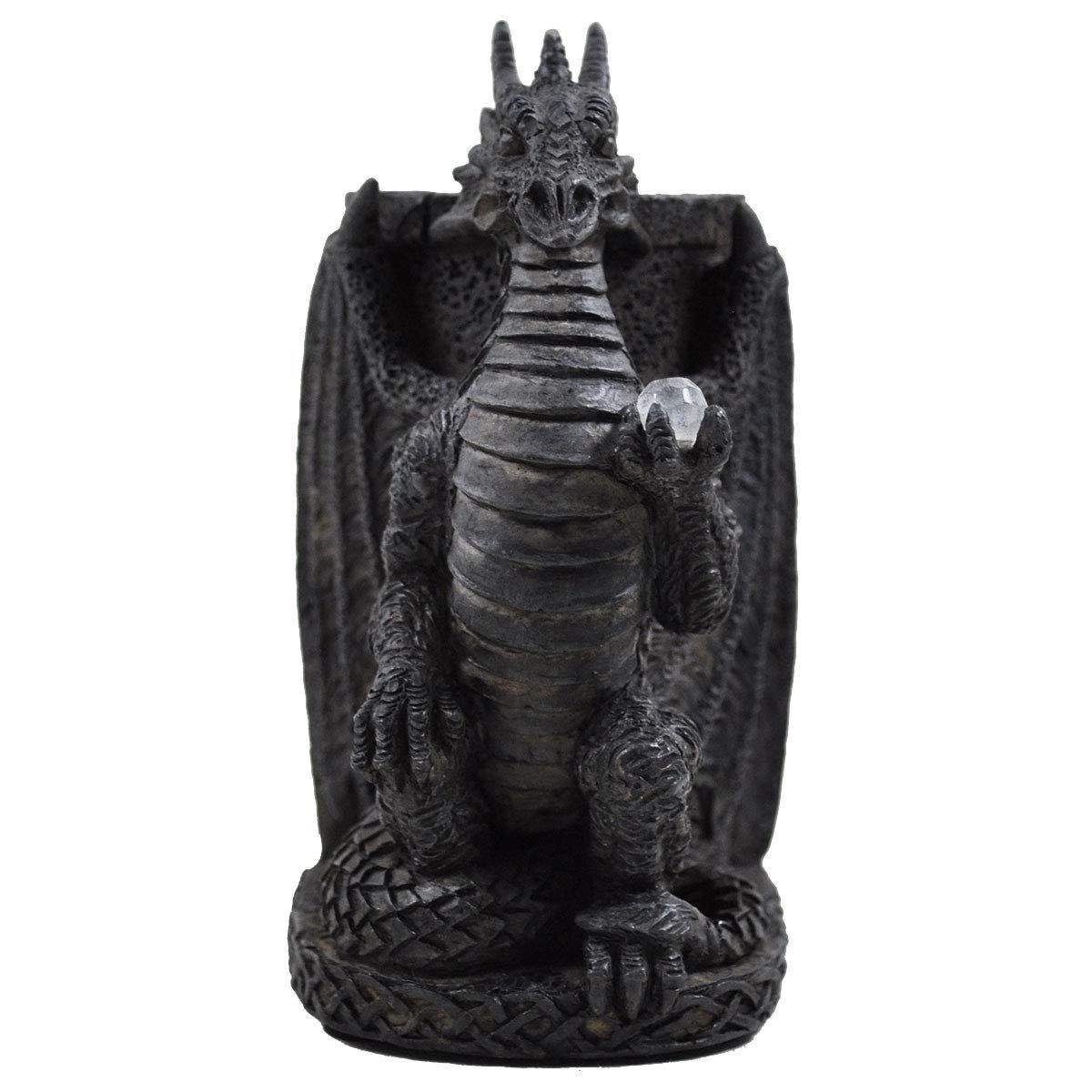 Dragon Pen Pot made with Hard Resin and Painted in a Gothic Grey with a Real Dragon Effect.-4