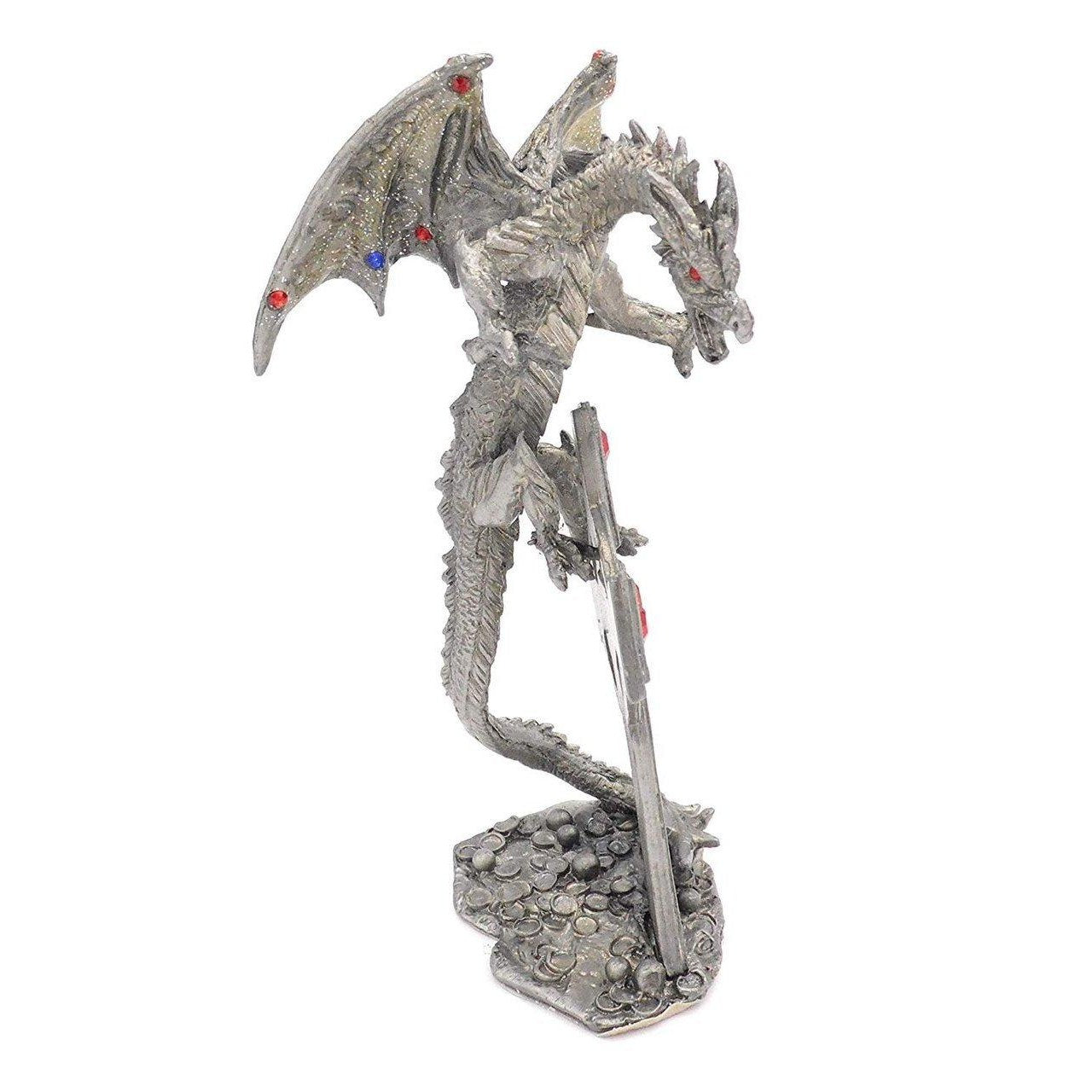 Celtic Cross Statue with Dragon-Dracul Figurine-2