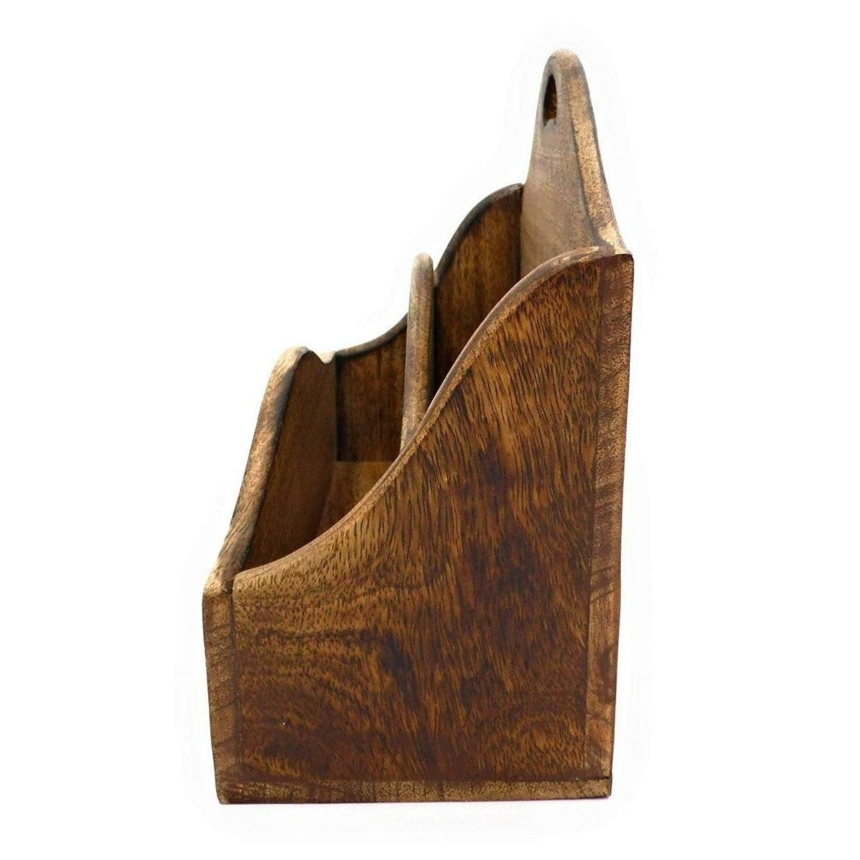 Fair Trade Hand Carved Mango Wood Letter Rack Holder-1