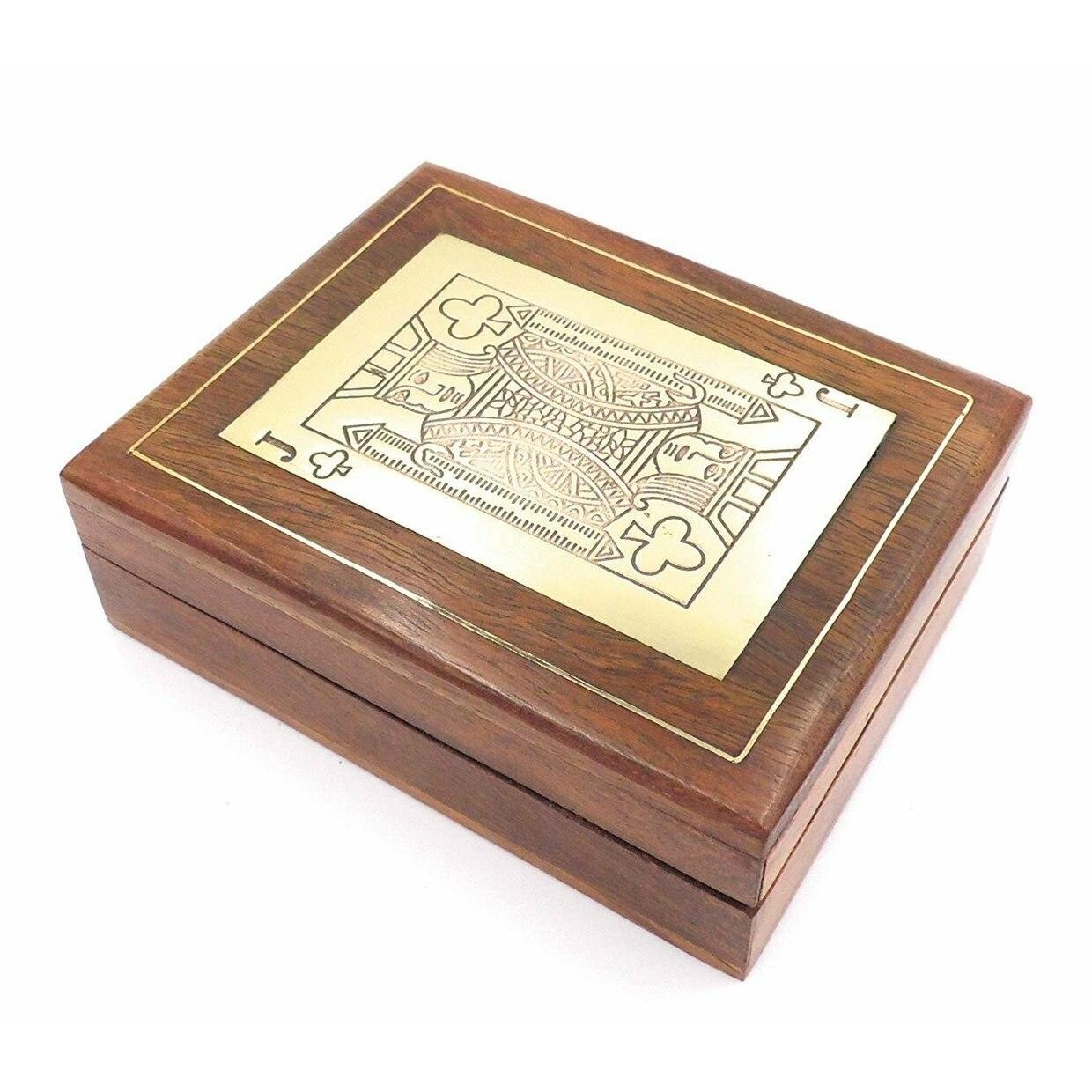 Playing Cards in a Handmade Wooden Decorative Box Jack of Clubs-2