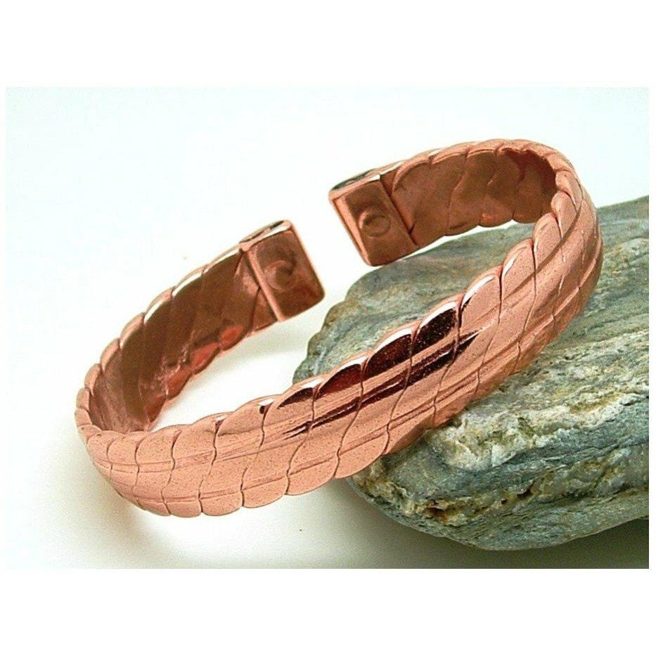 Magnetic Heavy Solid Copper Bracelet-0