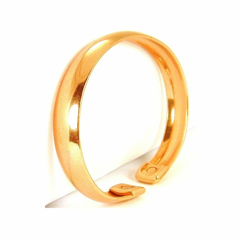 Magnetic Plain Curved Solid Copper Bracelet-0