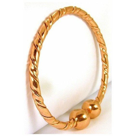 Magnetic Twisted Copper Torque Solid Copper Bracelet Wristband-0