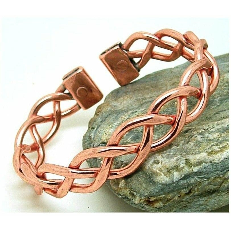 Magnetic Heavy Lace Solid Copper Bracelet-0