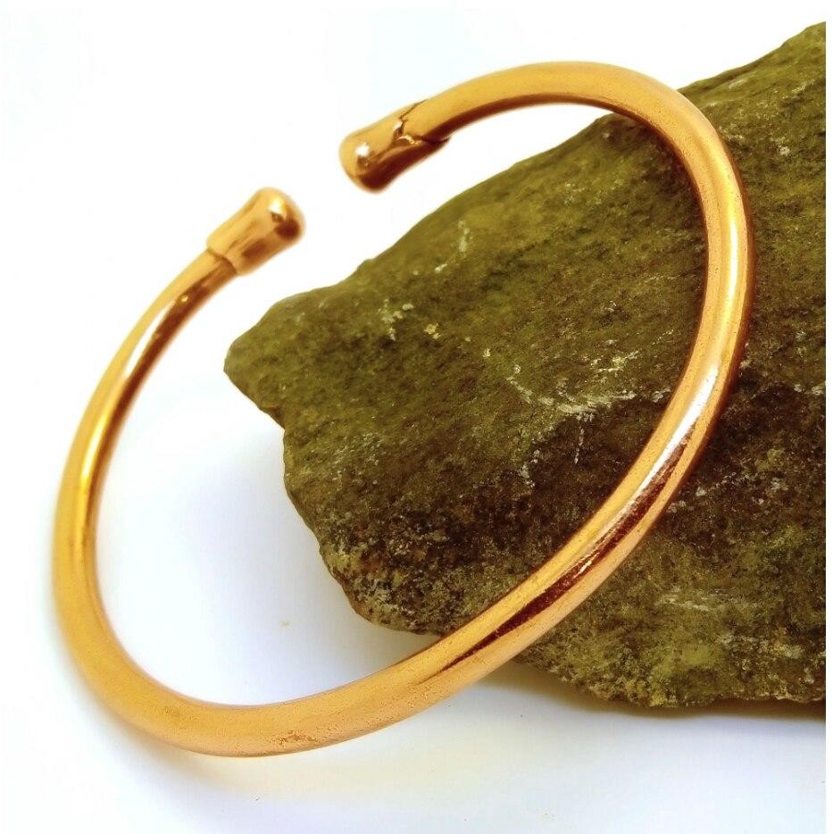 Magnetic Plain Solid Copper Torque Bracelet Bangle Wristband-0