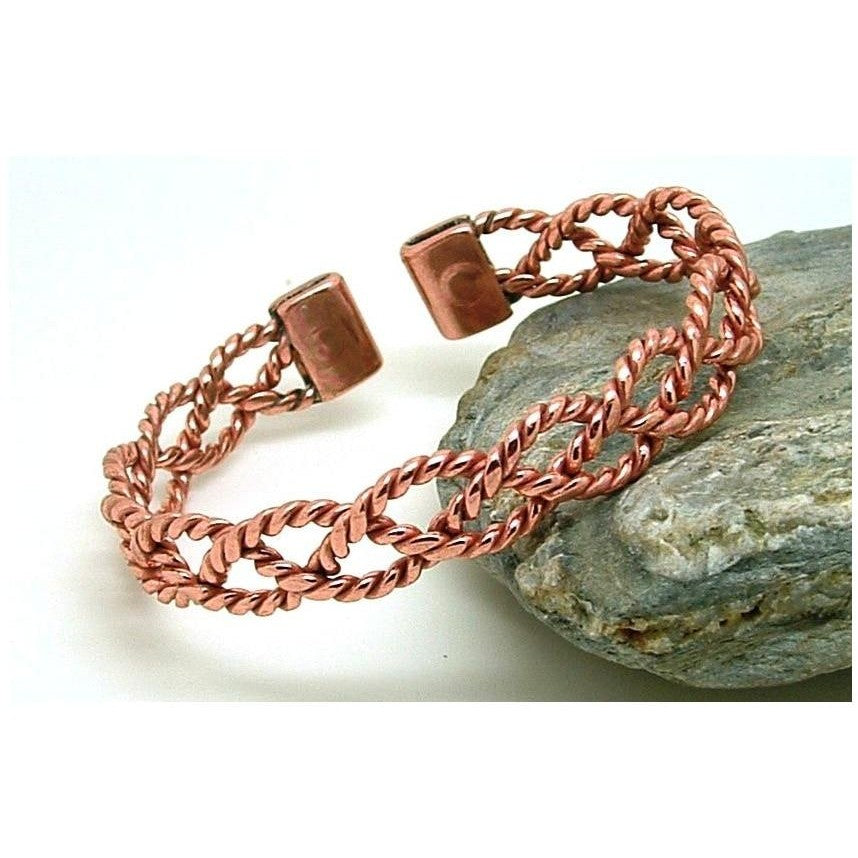 Magnetic Solid Copper Lace Bracelet - 2 Wrist Sizes-0