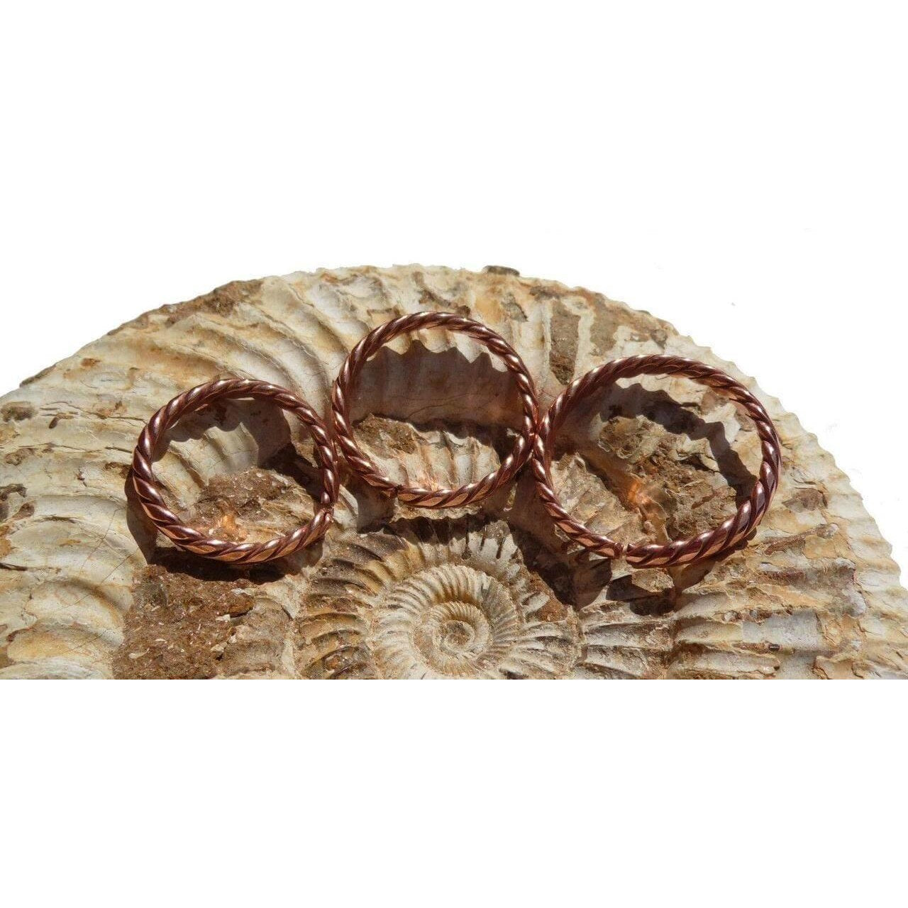 Non-Magnetic Pure COPPER RING Twisted Rope Design Arthritis Pain Relief 3 sizes-0