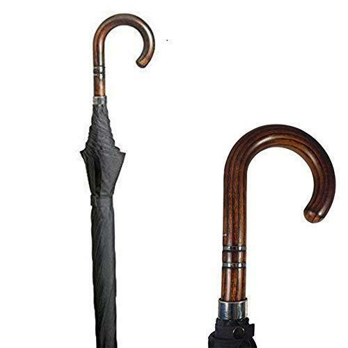 Formal Gentleman's City Country Black Umbrella with Crook Handle-0